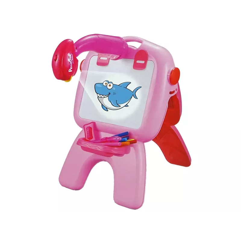 LEAN TOYS dubbelzijdig bord krijtstiften standaard projector afbeeldingen roze