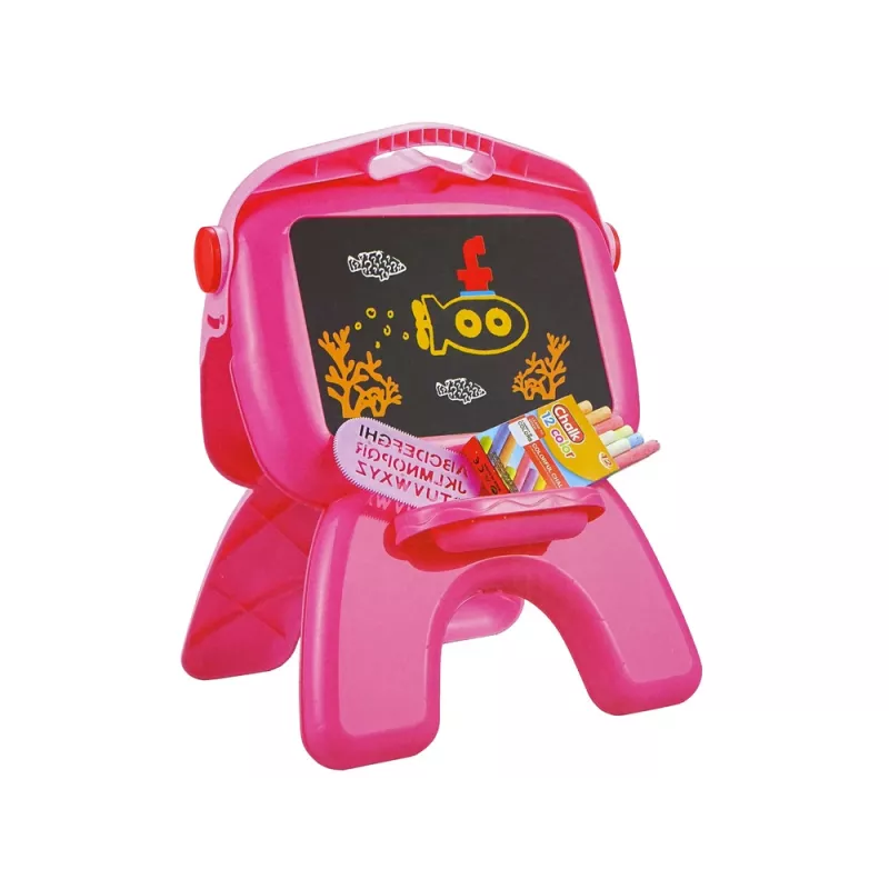 LEAN TOYS dubbelzijdig bord krijtstiften standaard projector afbeeldingen roze