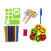LEAN TOYS dubbelzijdig bord met krijtstiften, standaard en projector voor afbeeldingen, rood