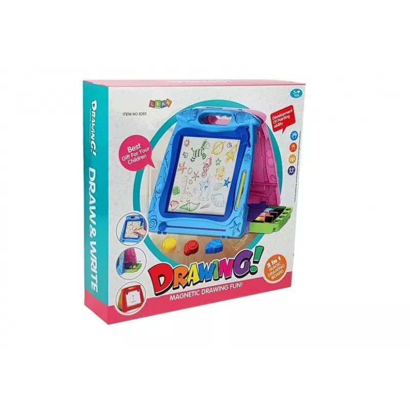 LEAN TOYS dubbelzijdig tekenbord met markers en magneten