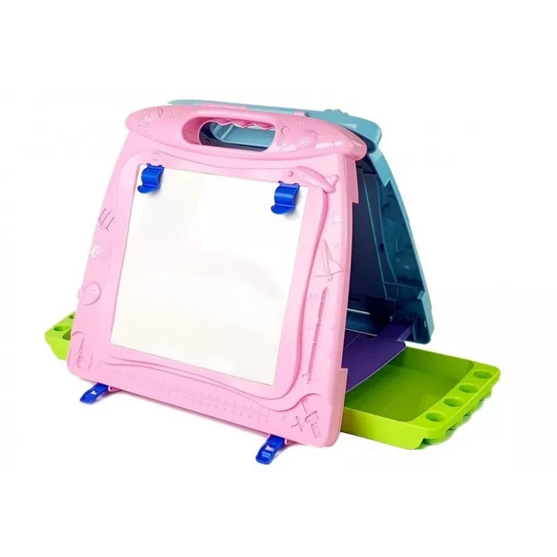 LEAN TOYS dubbelzijdig tekenbord met markers en magneten