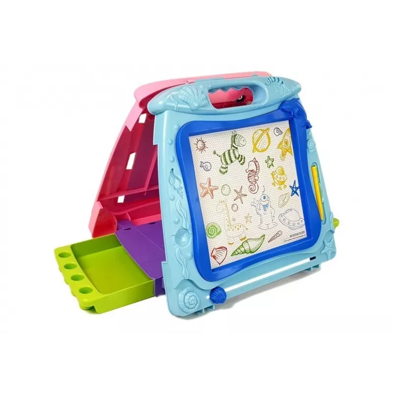 LEAN TOYS dubbelzijdig tekenbord met markers en magneten