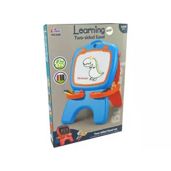 LEAN TOYS dubbelzijdig magnetisch krijtbord met blauwe en rode sjablonen