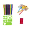 LEAN TOYS dubbelzijdig magnetisch krijtbord met blauwe en rode sjablonen