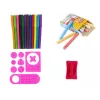 LEAN TOYS dubbelzijdig magnetisch krijtbord roze sjablonen