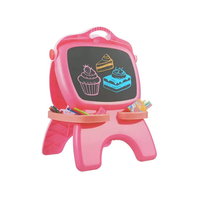 LEAN TOYS dubbelzijdig magnetisch krijtbord roze sjablonen