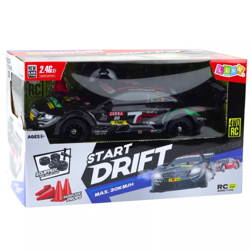 LEAN TOYS Drift Car RC zwart carbon 30 km/h 1:16