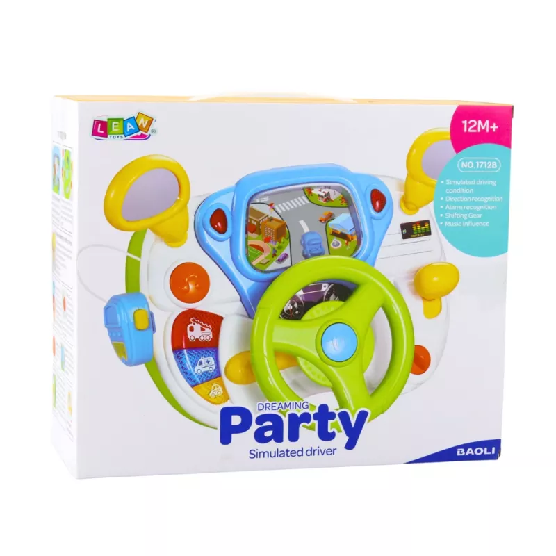 LEAN TOYS rijsimulator educatief stuurwiel met interactieve geluiden en lichten