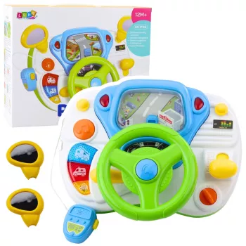 LEAN TOYS rijsimulator educatief stuurwiel met interactieve geluiden en lichten