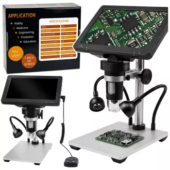 LEAN TOYS educatieve digitale microscoop afstandsbediening bekabeld 1200X LCD 7 inch HD camera