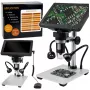 LEAN TOYS educatieve digitale microscoop afstandsbediening bekabeld 1200X LCD 7 inch HD camera