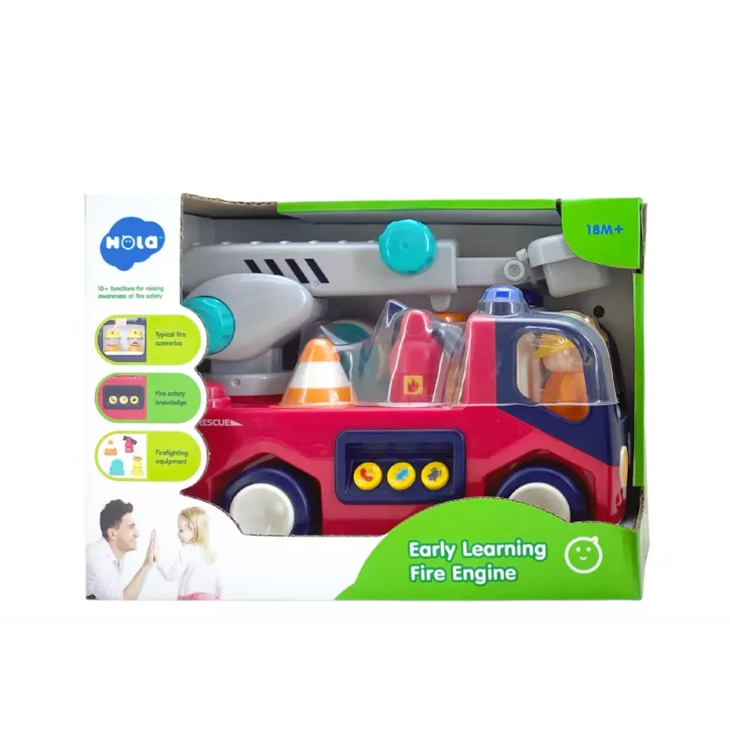LEAN TOYS Educatieve interactieve brandweerkazerne voor peuters met geluid en licht
