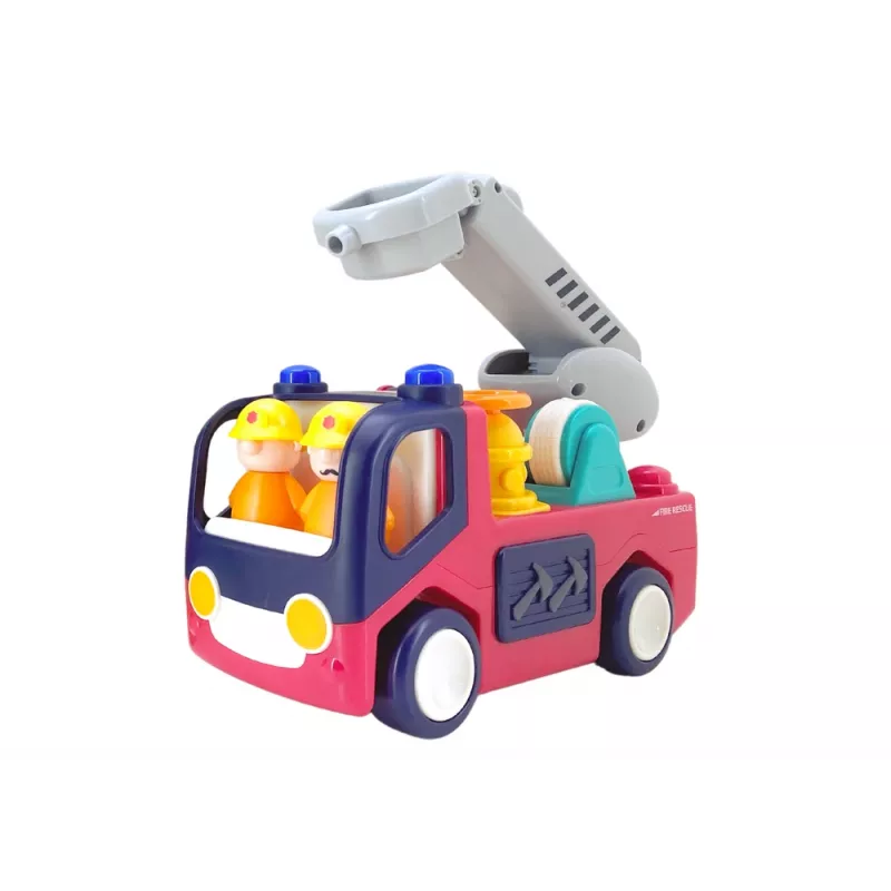 LEAN TOYS Educatieve interactieve brandweerkazerne voor peuters met geluid en licht
