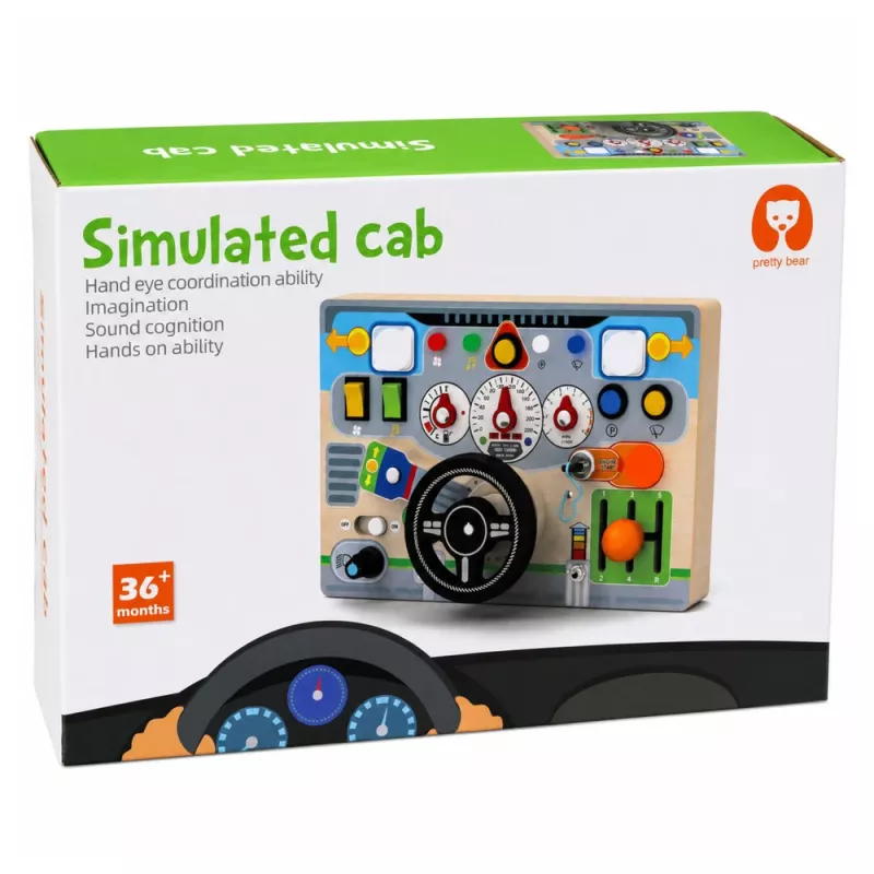 LEAN TOYS educatief manipulatiebord simulator stuurwiel lichten geluiden