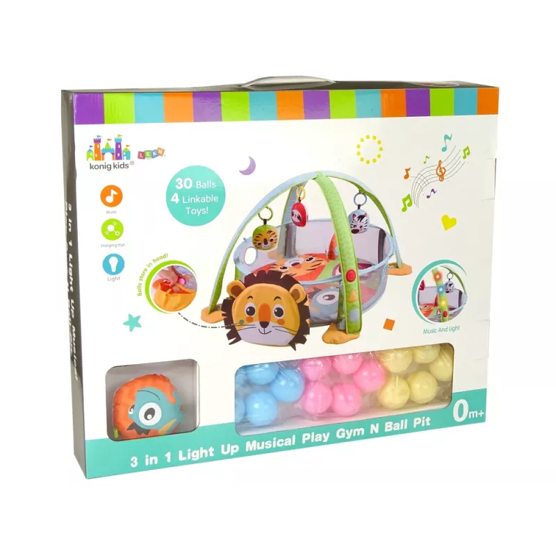 LEAN TOYS leermat leeuwenbox met ballen voor baby's