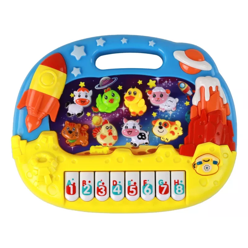 LEAN TOYS Leerpiano Engels Dieren Wereldruimte