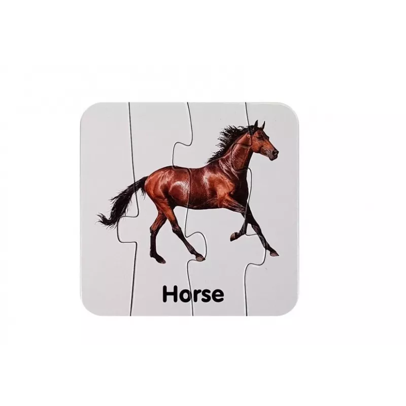 LEAN TOYS educatieve puzzel wilde dieren puzzel 10 Engelse verbindingen