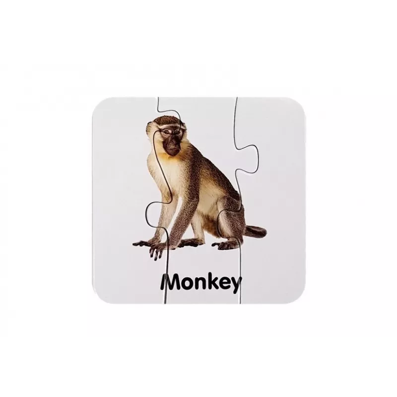 LEAN TOYS educatieve puzzel wilde dieren puzzel 10 Engelse verbindingen
