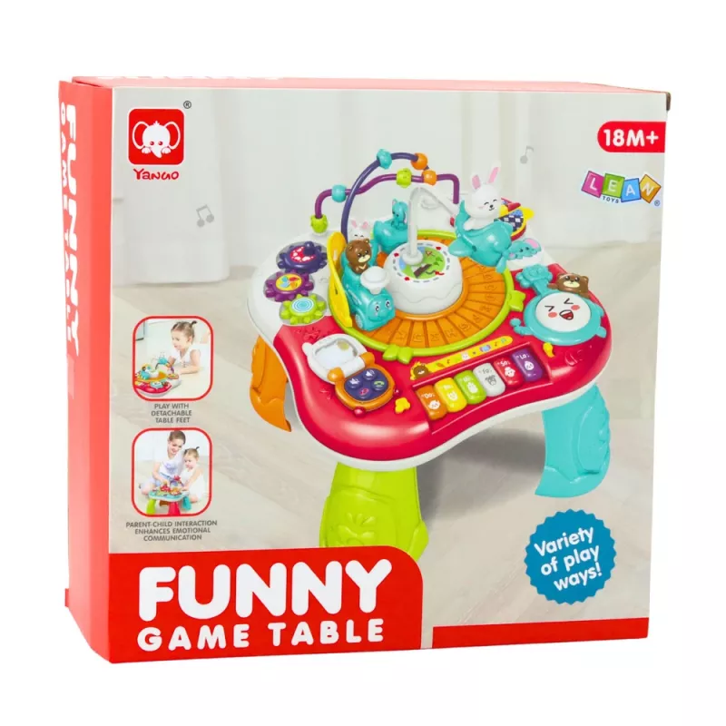LEAN TOYS leertafel interactief muziekpaneel piano 2 in 1 rood