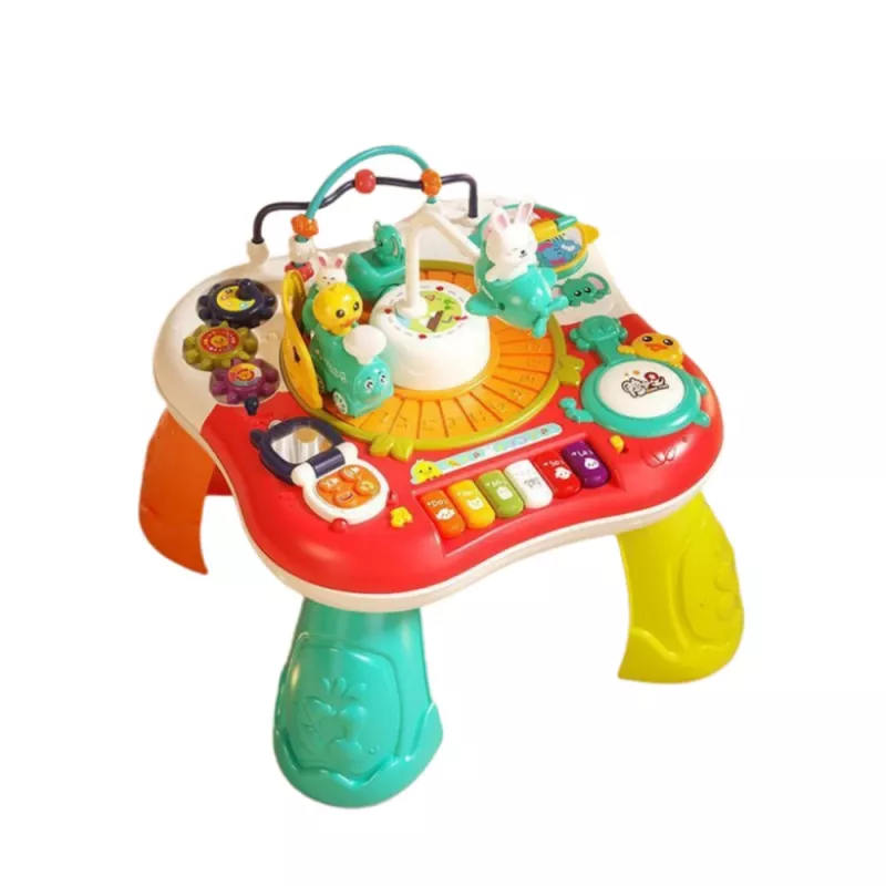 LEAN TOYS leertafel interactief muziekpaneel piano 2 in 1 rood