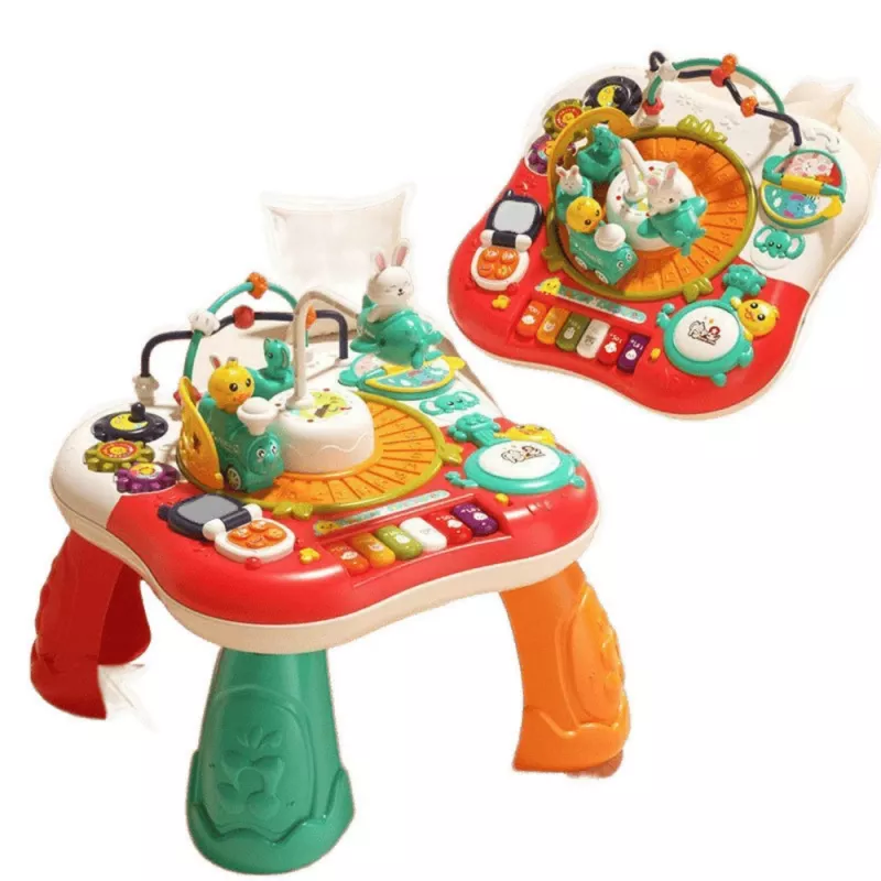 LEAN TOYS leertafel interactief muziekpaneel piano 2 in 1 rood