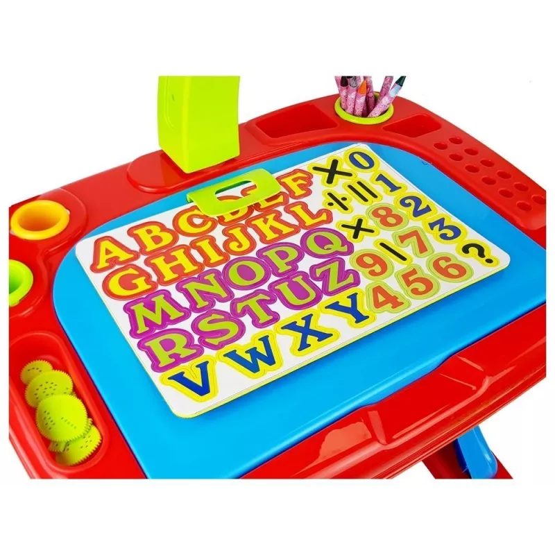 LEAN TOYS leertafel met projector, stoel, kleurpotloden, magneten, letters en cijfers