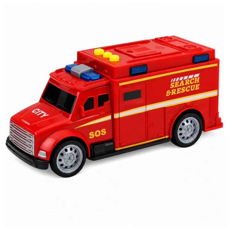 LEAN TOYS hulpvoertuig ambulance licht geluid rood 1:32