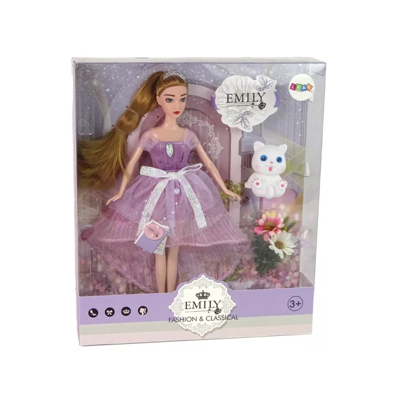 LEAN TOYS Emily Langharige Witte Kat Babypop