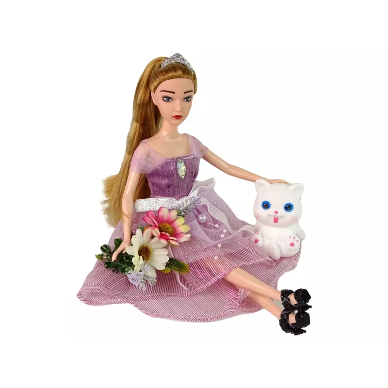 LEAN TOYS Emily Langharige Witte Kat Babypop