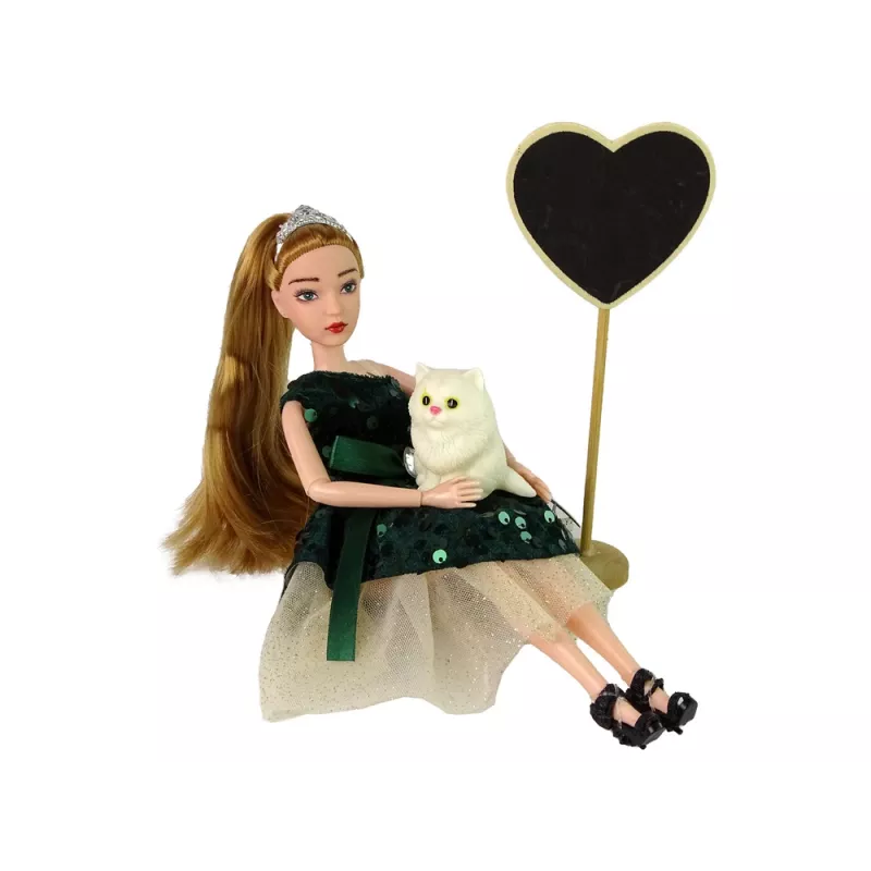LEAN TOYS Emily Houten Hart Witte Kat Babypop