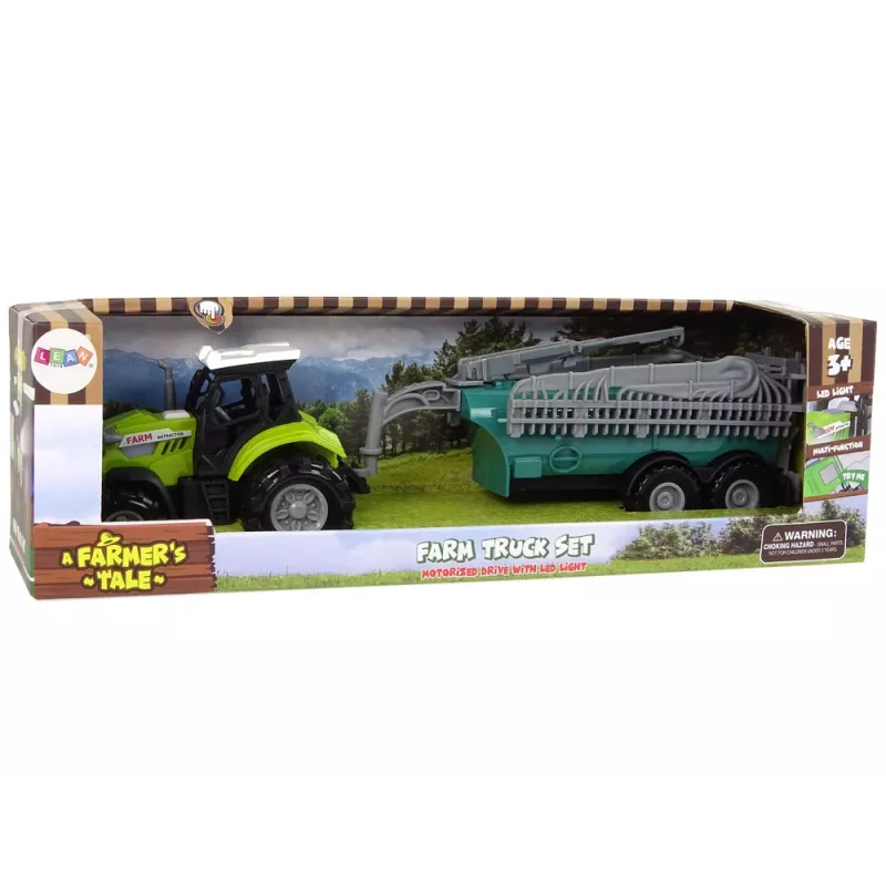 LEAN TOYS Boerderijtractor met sproeier boerderijgeluid groen