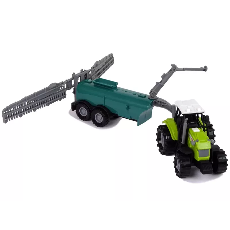 LEAN TOYS Boerderijtractor met sproeier boerderijgeluid groen