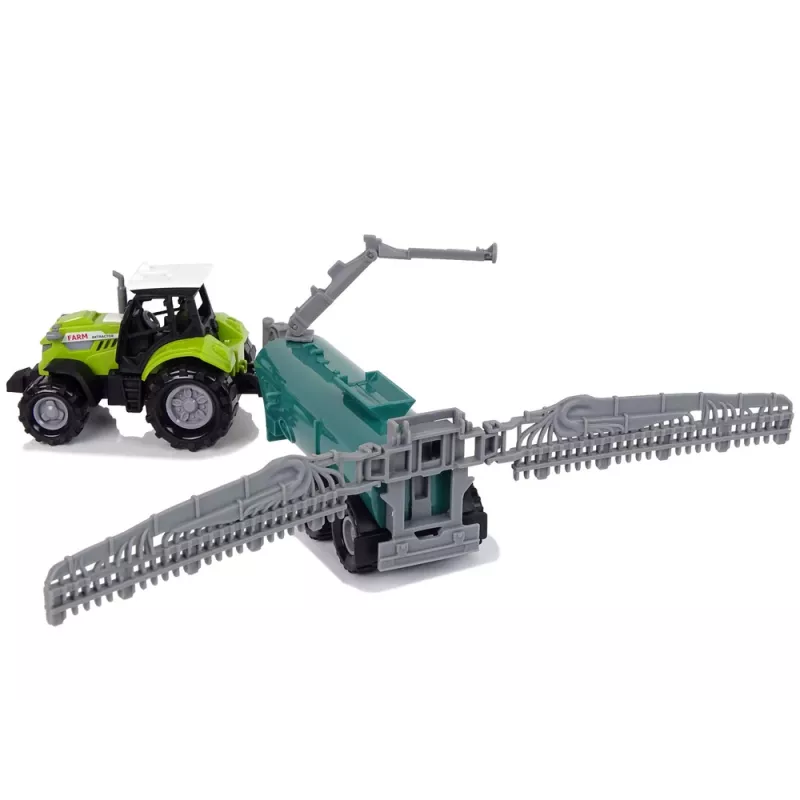 LEAN TOYS Boerderijtractor met sproeier boerderijgeluid groen