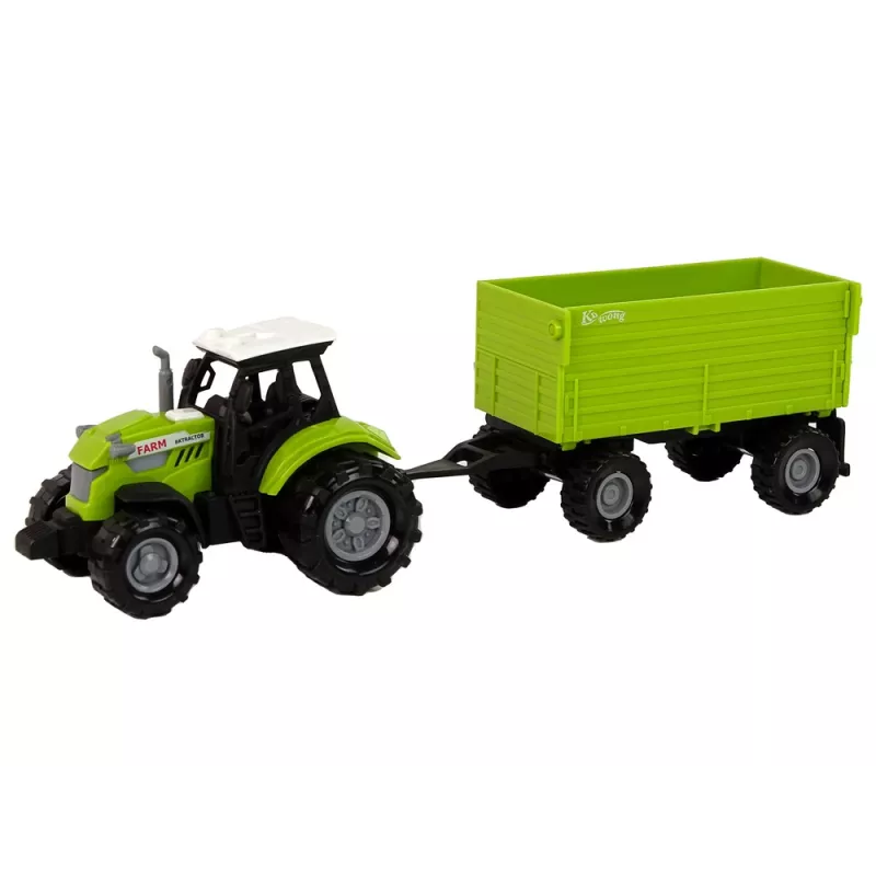 LEAN TOYS Farm Tractor met Trailer Lichten Geluiden Groen