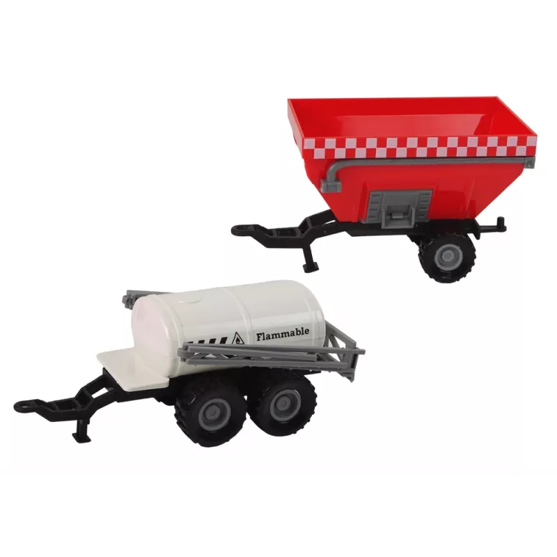 LEAN TOYS Boer tractor set + 2 boerderijmachines boerderijvrachtwagen set