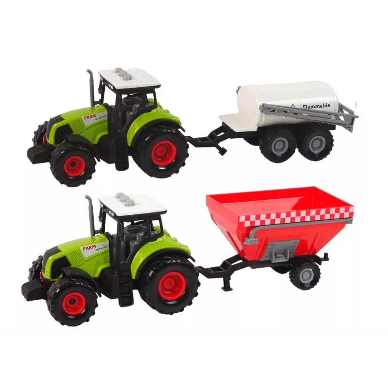 LEAN TOYS Boer tractor set + 2 boerderijmachines boerderijvrachtwagen set