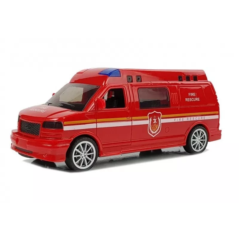 LEAN TOYS Brandweerauto met trekkoord, licht en geluid