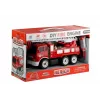 LEAN TOYS brandweerauto met schroefglijbaan + gereedschap