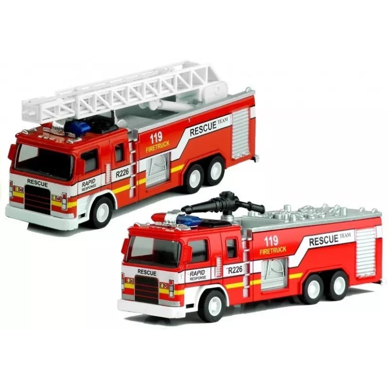 LEAN TOYS brandweervoertuig met ladder 1:32