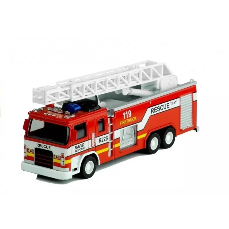 LEAN TOYS brandweervoertuig met ladder 1:32