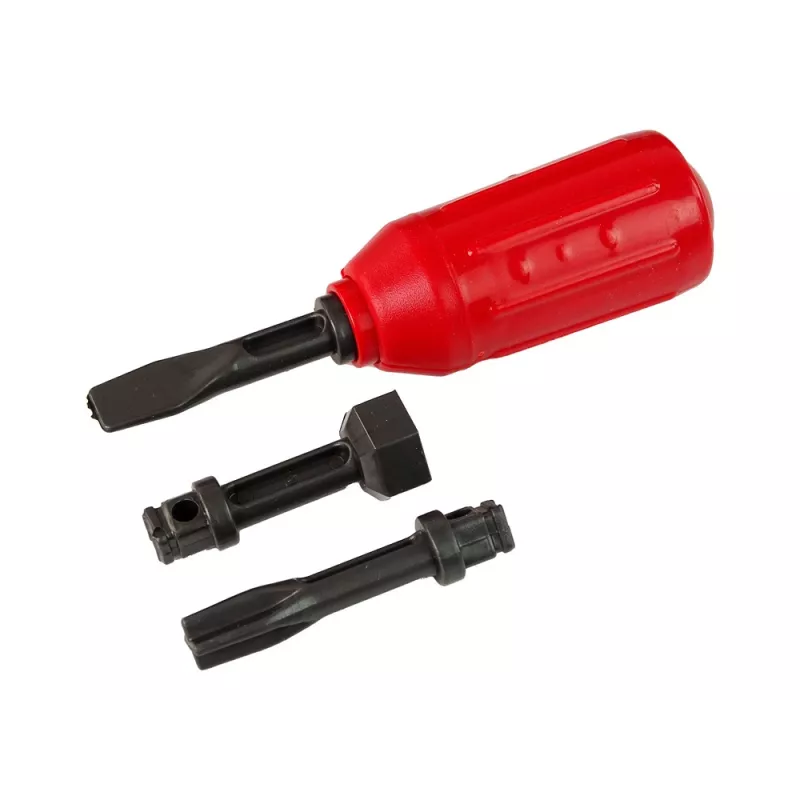 LEAN TOYS Brandweerwagen met schroefaccessoires rood