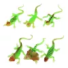LEAN TOYS fluorescerende groene lichtgevende hagedis rubberen figuur 15cm
