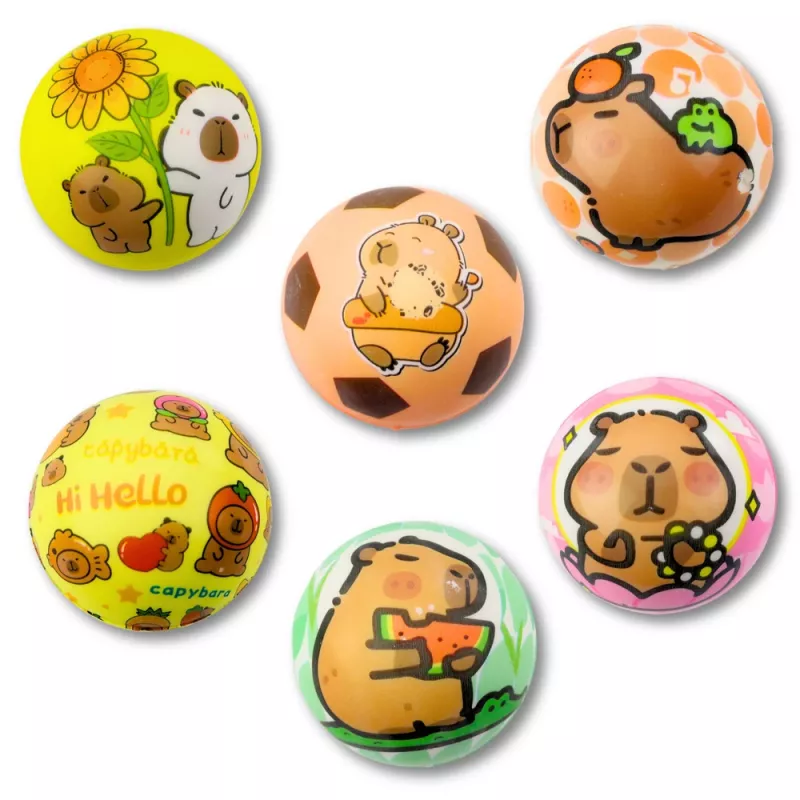 LEAN TOYS schuimbal voor huppelplezier capybara 6,5 cm