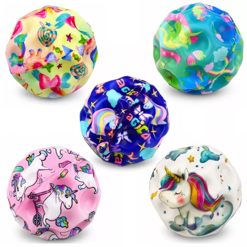 LEAN TOYS schuimbal met noppen om op te springen anti-stress eenhoorn 7cm