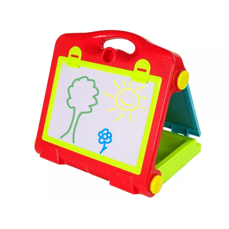 LEAN TOYS Opvouwbare 2in1 schoolbordkoffer - krijt & stift