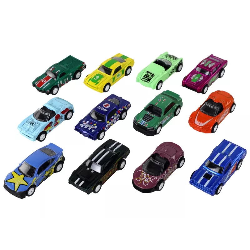 LEAN TOYS friction drive voertuigenset 12 ELE metaal 1:64