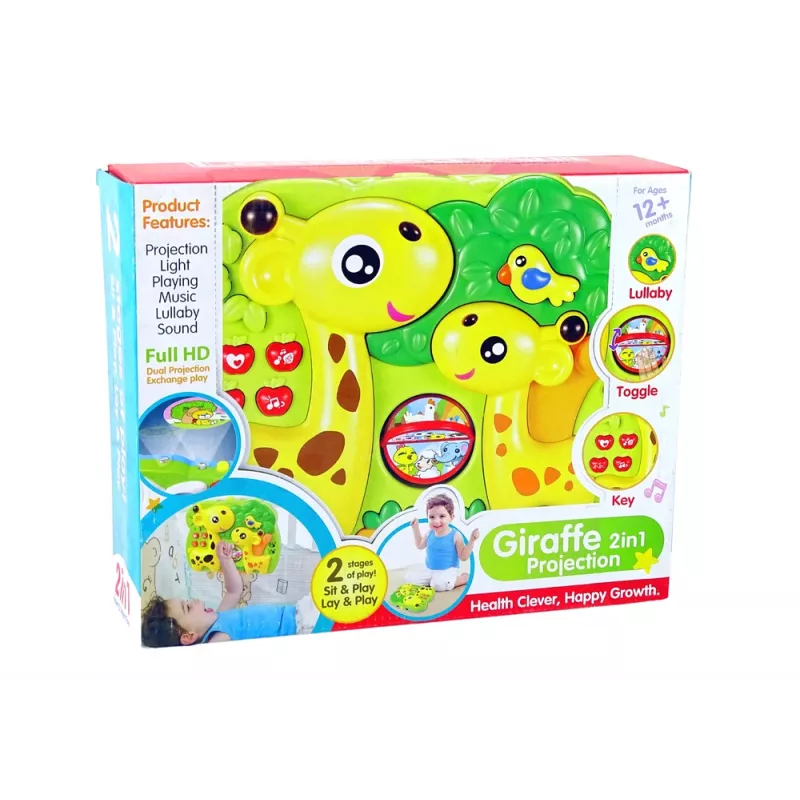 LEAN TOYS Giraffe 2in1 projector - bedmobiel voor baby's