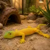 LEAN TOYS gouden gekko rubberen figuur rekbaar realistisch reptiel 15,5 cm