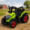 LEAN TOYS groene 15 cm tractor met wrijvingsaandrijving