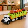 LEAN TOYS groene voedseltransportvrachtwagen 1:55